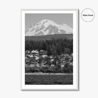 Bellingham Black and White Fine Art Photo Print, Mount Baker Washington Poster