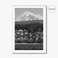 Bellingham Black and White Fine Art Photo Print, Mount Baker Washington Poster
