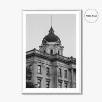 Bloomington Black and White Fine Art Photo Print, Illinois, Wall Decor, McLean County Courthouse