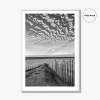 Bethany Beach Black and White Fine Art Photo Print, Delaware Coastal Atlantic Ocean Poster