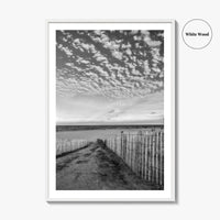 Bethany Beach Black and White Fine Art Photo Print, Delaware Coastal Atlantic Ocean Poster