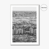 Boulder Black and White Fine Art Photo Print, Colorado Aerial View Poster, USA