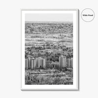 Boulder Black and White Fine Art Photo Print, Colorado Aerial View Poster, USA