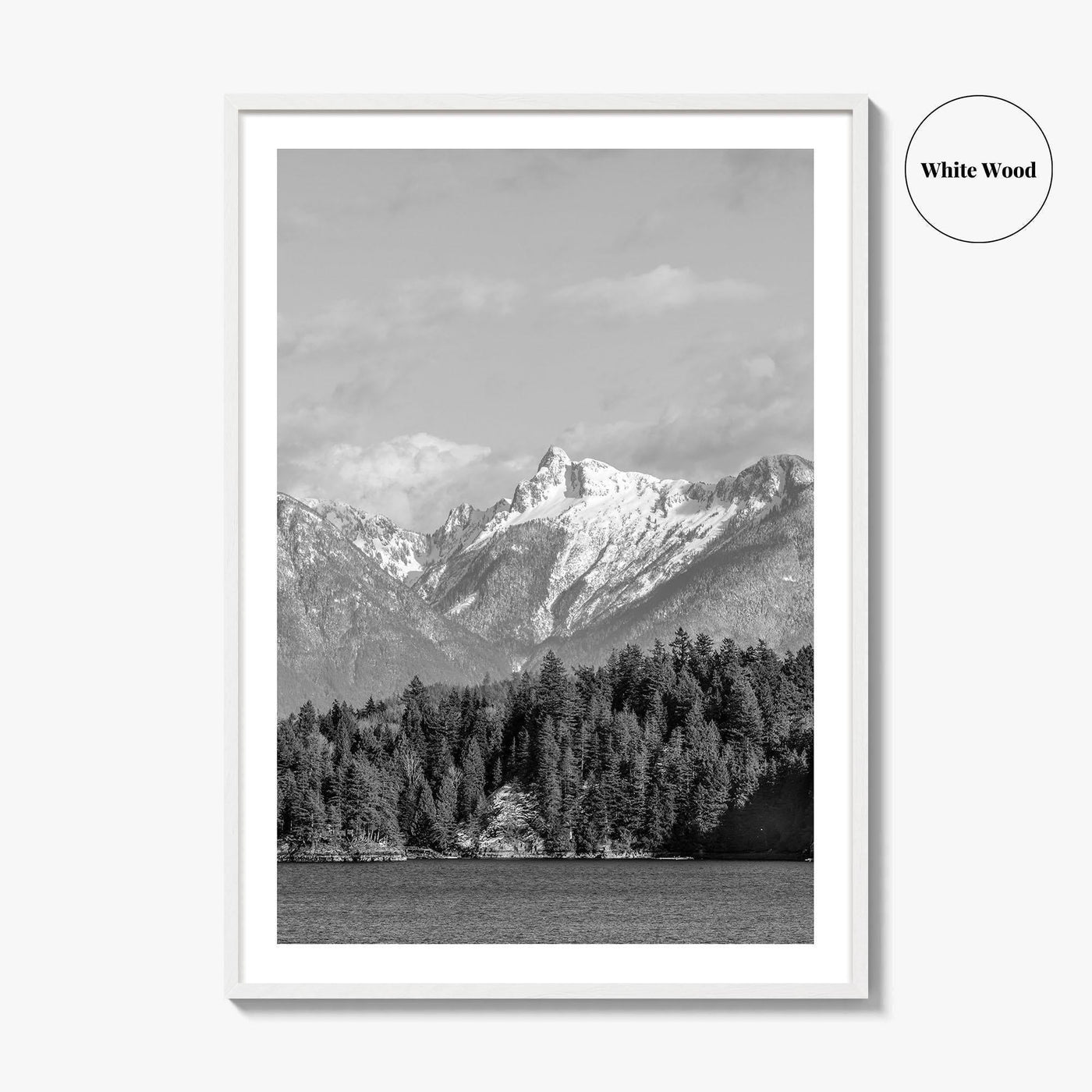Sechelt Inlet Black and White Fine Art Photo Print, Vancouver Canada Poster