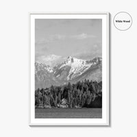 Sechelt Inlet Black and White Fine Art Photo Print, Vancouver Canada Poster