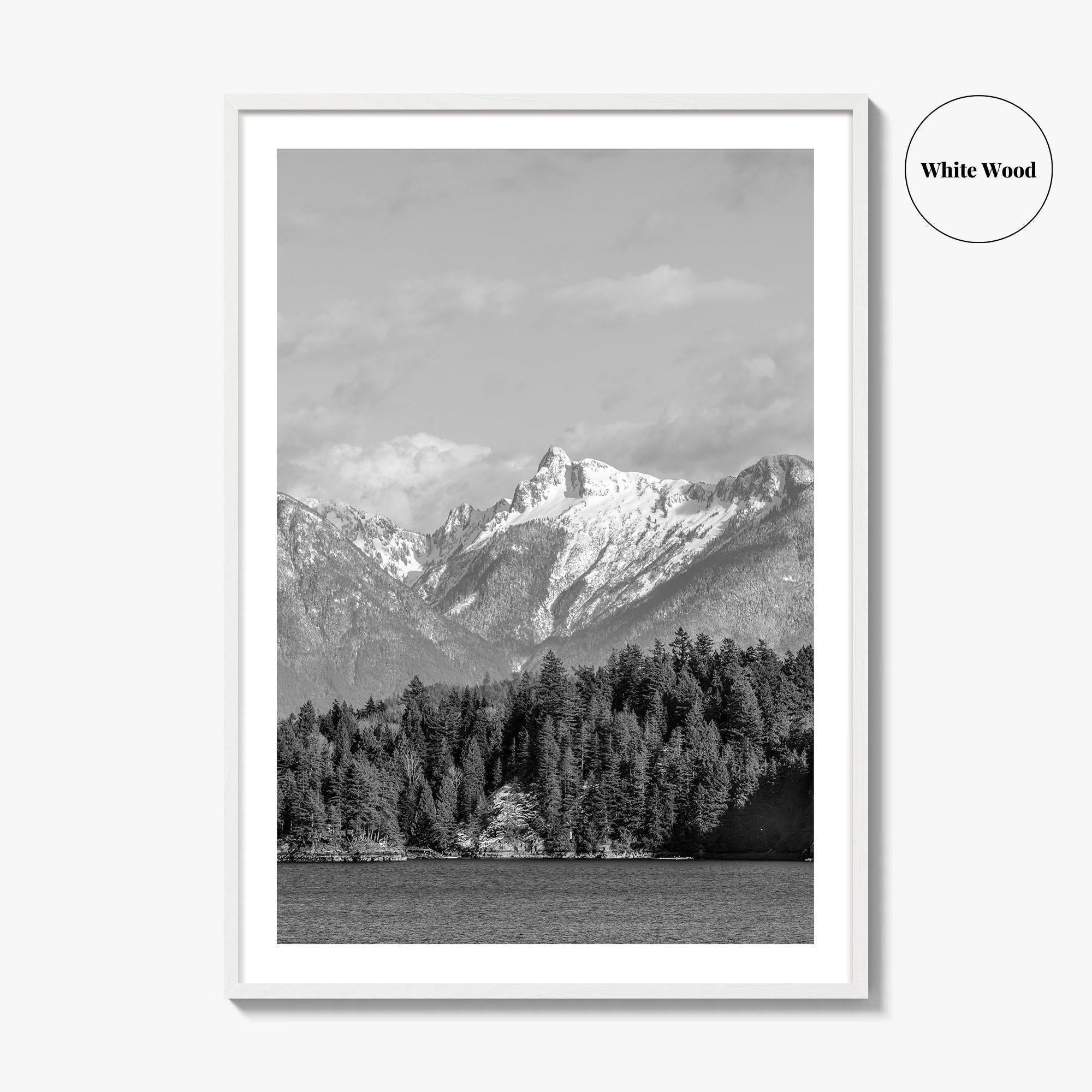 Sechelt Inlet Black and White Fine Art Photo Print, Vancouver Canada Poster