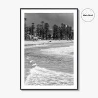 Manly Beach Black and White Fine Art Photo Print, Sydney, Australia, Wall Poster