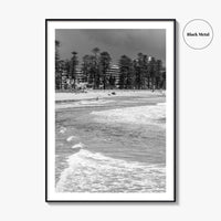 Manly Beach Black and White Fine Art Photo Print, Sydney, Australia, Wall Poster