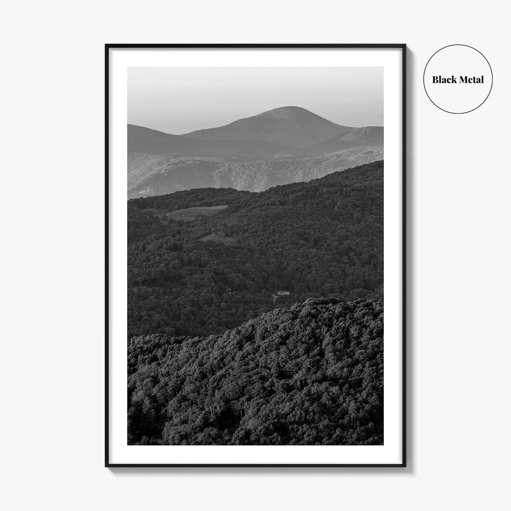 Blue Ridge Black and White Fine Art Photo Print, North Carolina, Appalachia Poster