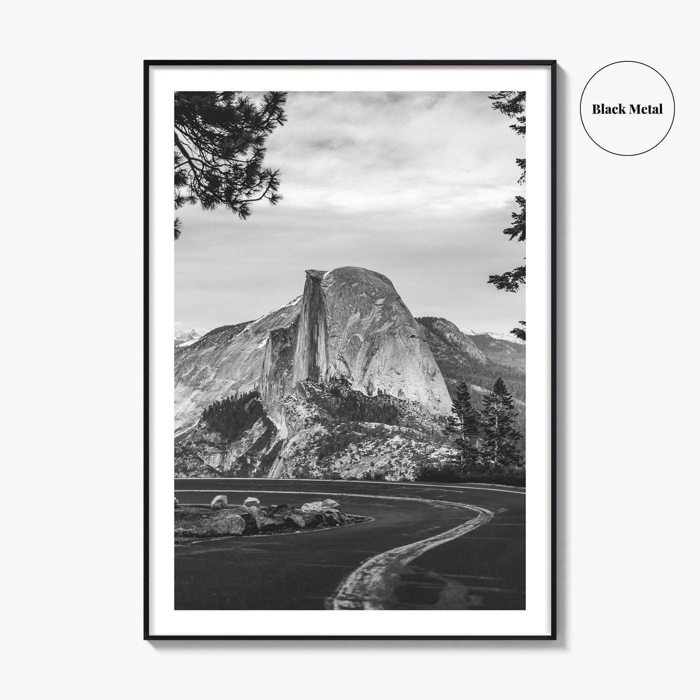 Yosemite National Park Black and White Fine Art Photo Print, Half Dome, California Poster