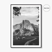 Yosemite National Park Black and White Fine Art Photo Print, Half Dome, California Poster
