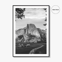 Yosemite National Park Black and White Fine Art Photo Print, Half Dome, California Poster