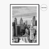 Philadelphia Skyline Black and White Fine Art Photo Print, Downtown Poster, Pennsylvania USA, Philly