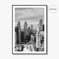Philadelphia Skyline Black and White Fine Art Photo Print, Downtown Poster, Pennsylvania USA, Philly