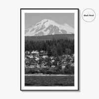 Bellingham Black and White Fine Art Photo Print, Mount Baker Washington Poster