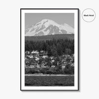 Bellingham Black and White Fine Art Photo Print, Mount Baker Washington Poster