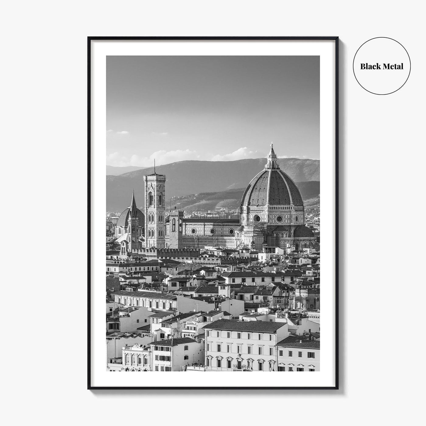 Florence Black and White Fine Art Photo Print, Firenze Duomo, Tuscany Italy Wall Poster