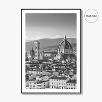 Florence Black and White Fine Art Photo Print, Firenze Duomo, Tuscany Italy Wall Poster
