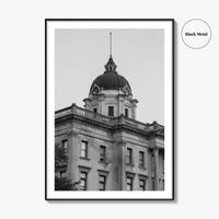 Bloomington Black and White Fine Art Photo Print, Illinois, Wall Decor, McLean County Courthouse