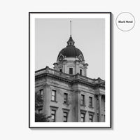 Bloomington Black and White Fine Art Photo Print, Illinois, Wall Decor, McLean County Courthouse