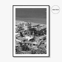 Puerto Vallarta Skyline Black and White Fine Art Photo Print, Jalisco Mexico Poster