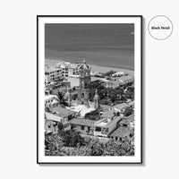Puerto Vallarta Skyline Black and White Fine Art Photo Print, Jalisco Mexico Poster