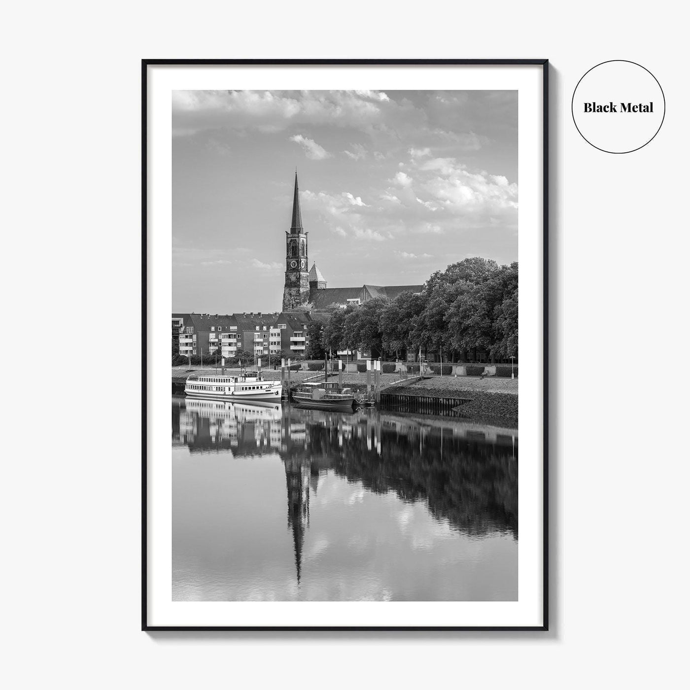 Bremen Black and White Fine Art Photo Print, Germany Wall Poster, St Stephani Church