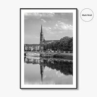 Bremen Black and White Fine Art Photo Print, Germany Wall Poster, St Stephani Church