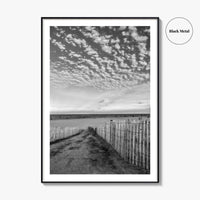 Bethany Beach Black and White Fine Art Photo Print, Delaware Coastal Atlantic Ocean Poster