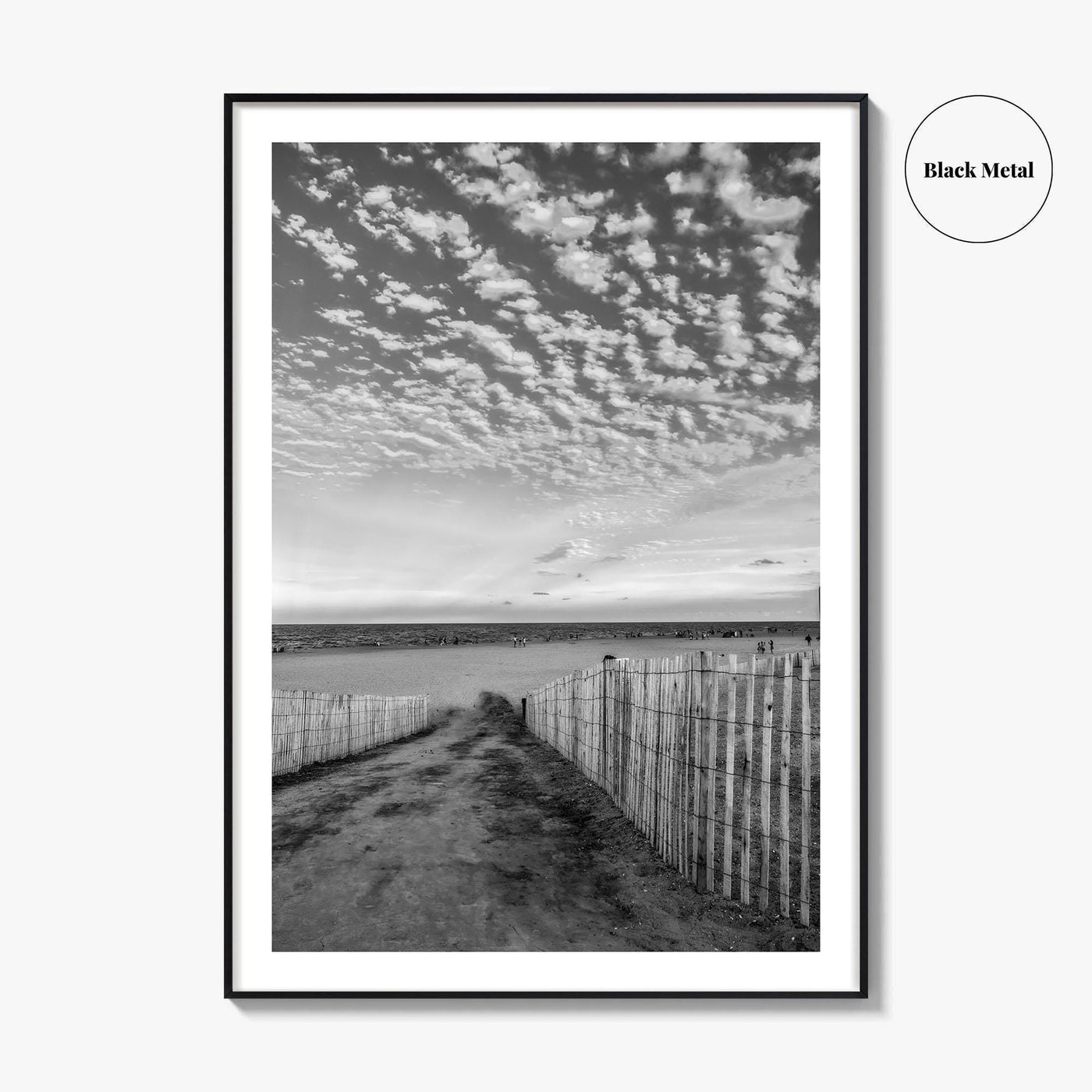 Bethany Beach Black and White Fine Art Photo Print, Delaware Coastal Atlantic Ocean Poster