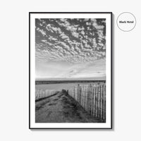 Bethany Beach Black and White Fine Art Photo Print, Delaware Coastal Atlantic Ocean Poster