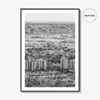 Boulder Black and White Fine Art Photo Print, Colorado Aerial View Poster, USA