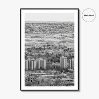 Boulder Black and White Fine Art Photo Print, Colorado Aerial View Poster, USA