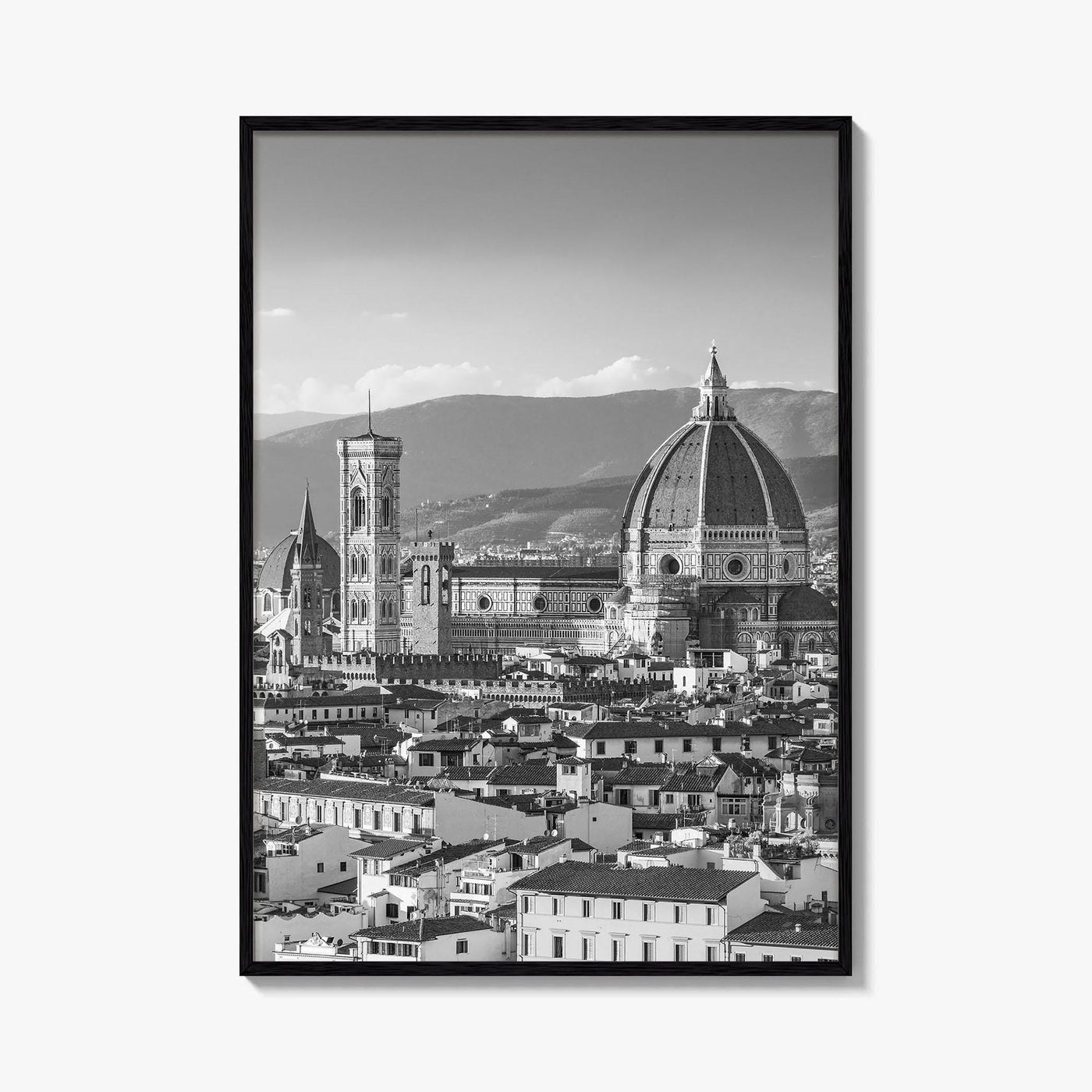 Florence Black and White Fine Art Photo Print, Firenze Duomo, Tuscany Italy Wall Poster