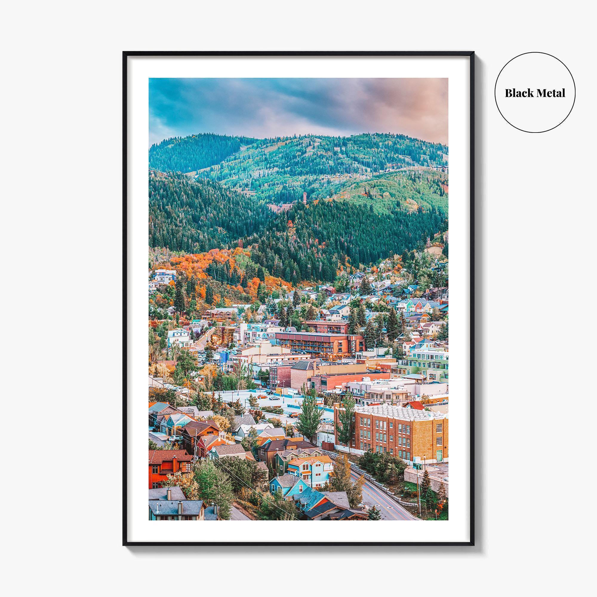 Park City Fine Art Photo Print, Utah USA Downtown Autumn Dusk Wall Decor Poster