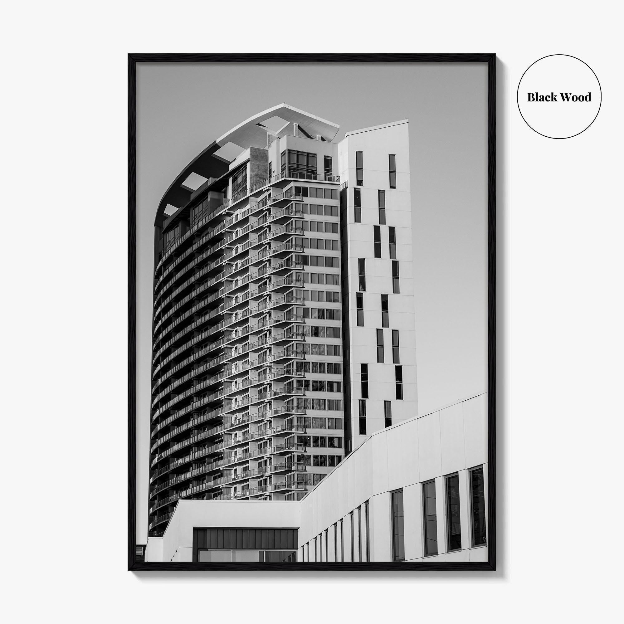 Austin Black and White Fine Art Photo Print, TX Downtown High-Rise Poster