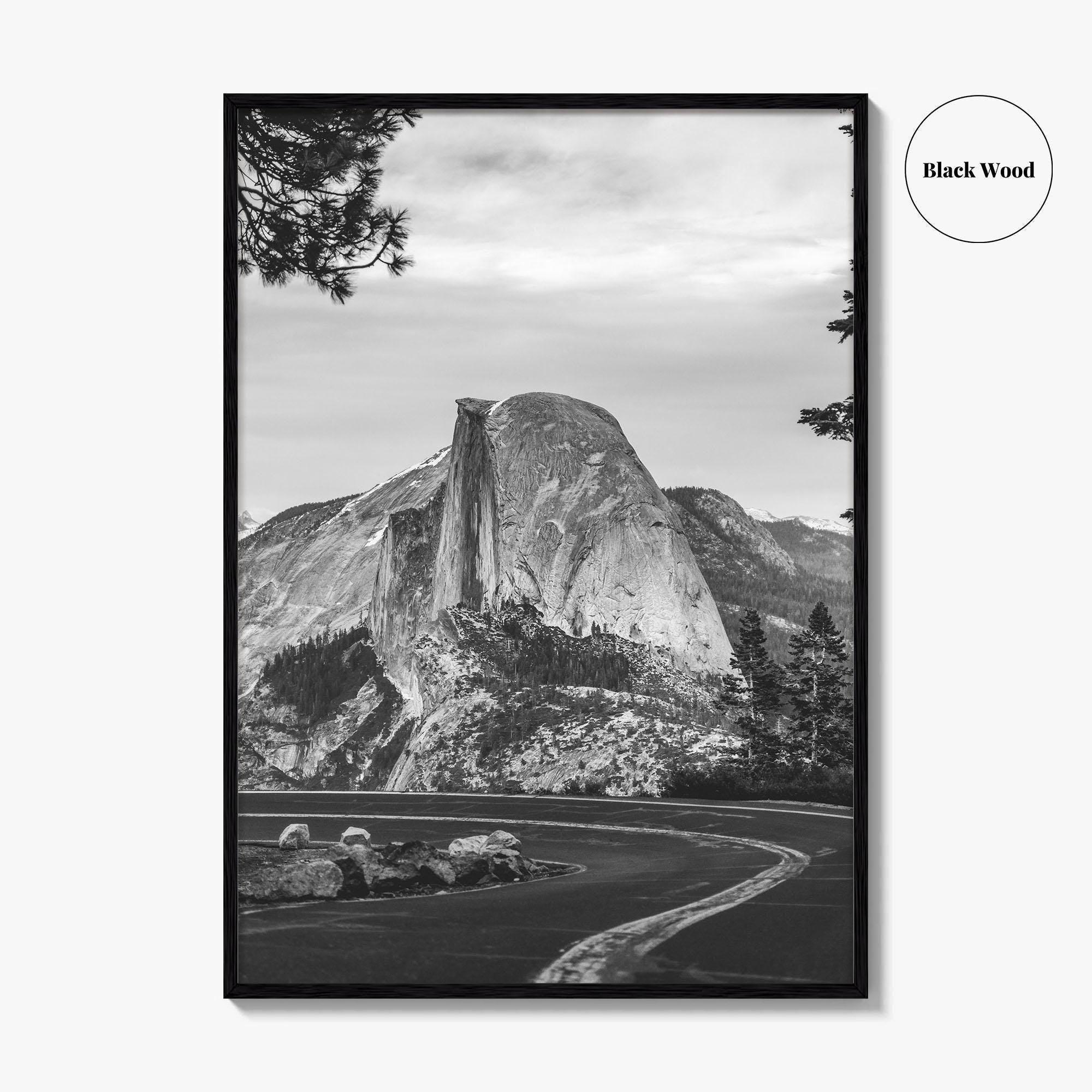 Yosemite National Park Black and White Fine Art Photo Print, Half Dome, California Poster
