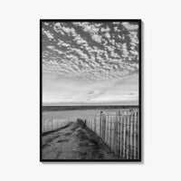Bethany Beach Black and White Fine Art Photo Print, Delaware Coastal Atlantic Ocean Poster