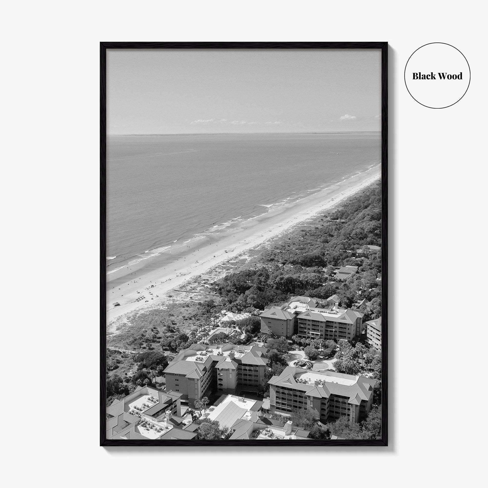 Hilton Head Island Black and White Fine Art Photo Print, Coligny South Carolina Poster