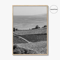 Getaria Black and White Fine Art Photo Print, Basque Country Spain, Vineyard Wall Art