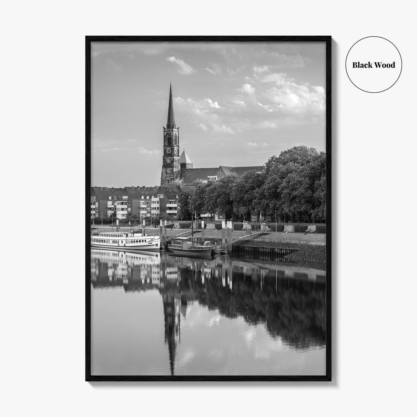 Bremen Black and White Fine Art Photo Print, Germany Wall Poster, St Stephani Church