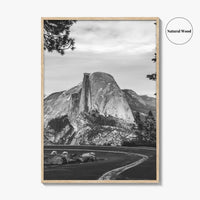 Yosemite National Park Black and White Fine Art Photo Print, Half Dome, California Poster