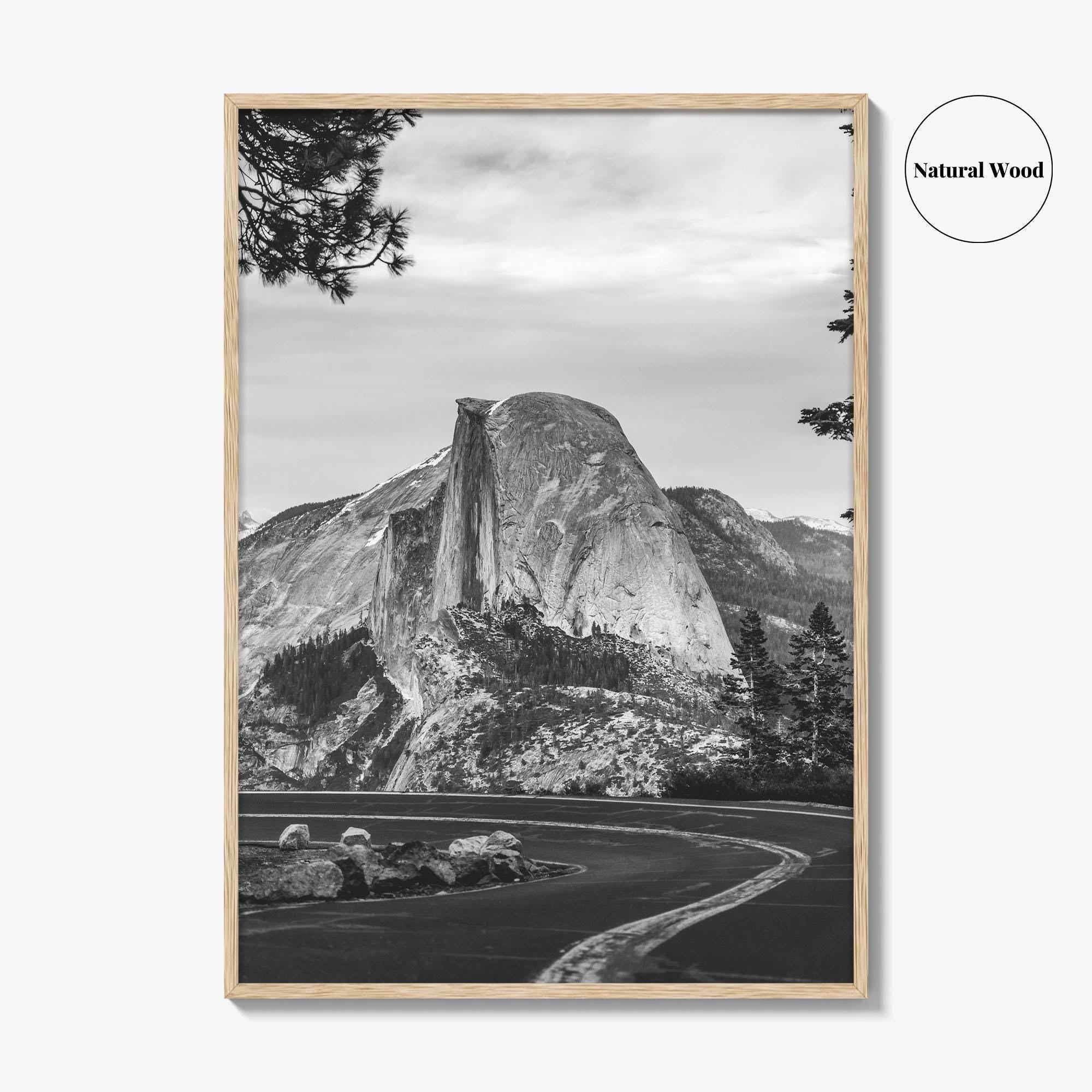 Yosemite National Park Black and White Fine Art Photo Print, Half Dome, California Poster