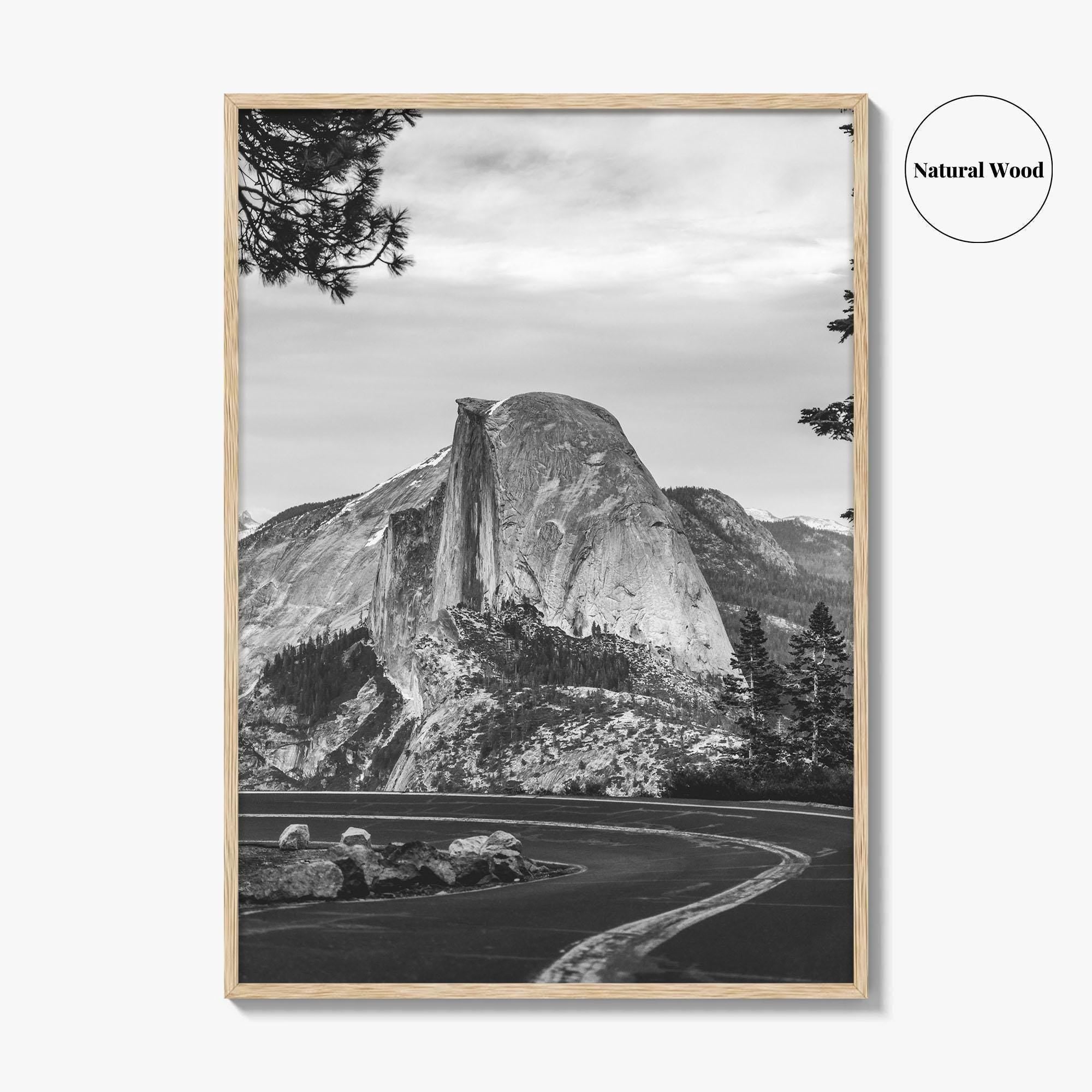 Yosemite National Park Black and White Fine Art Photo Print, Half Dome, California Poster