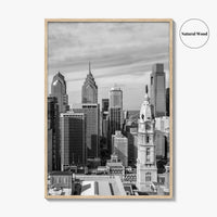 Philadelphia Skyline Black and White Fine Art Photo Print, Downtown Poster, Pennsylvania USA, Philly
