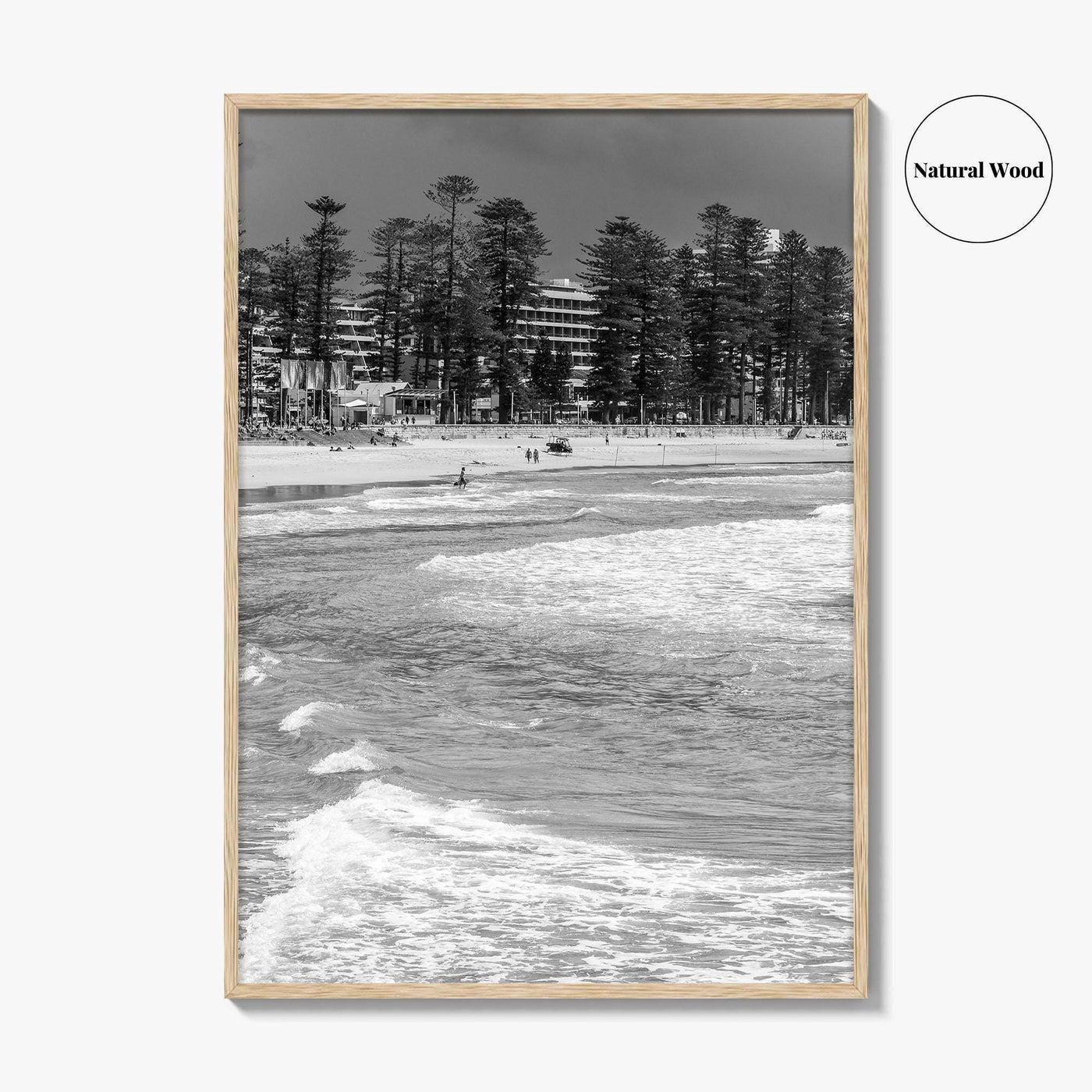 Manly Beach Black and White Fine Art Photo Print, Sydney, Australia, Wall Poster