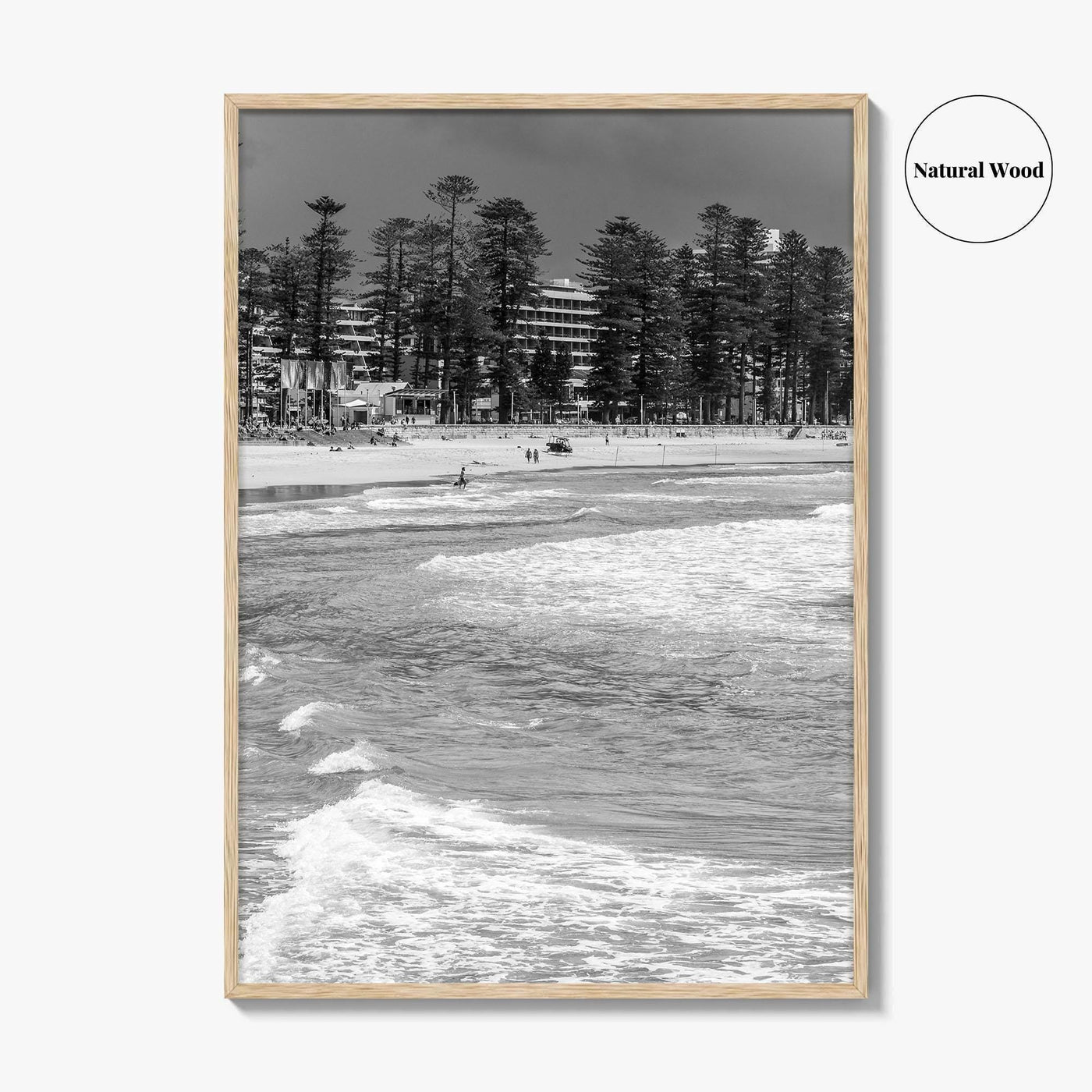 Manly Beach Black and White Fine Art Photo Print, Sydney, Australia, Wall Poster