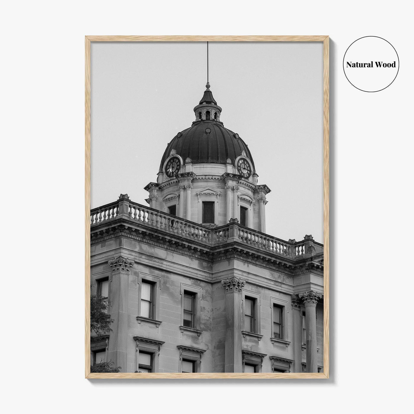 Bloomington Black and White Fine Art Photo Print, Illinois, Wall Decor, McLean County Courthouse