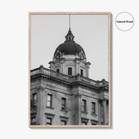 Bloomington Black and White Fine Art Photo Print, Illinois, Wall Decor, McLean County Courthouse