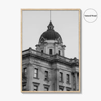Bloomington Black and White Fine Art Photo Print, Illinois, Wall Decor, McLean County Courthouse